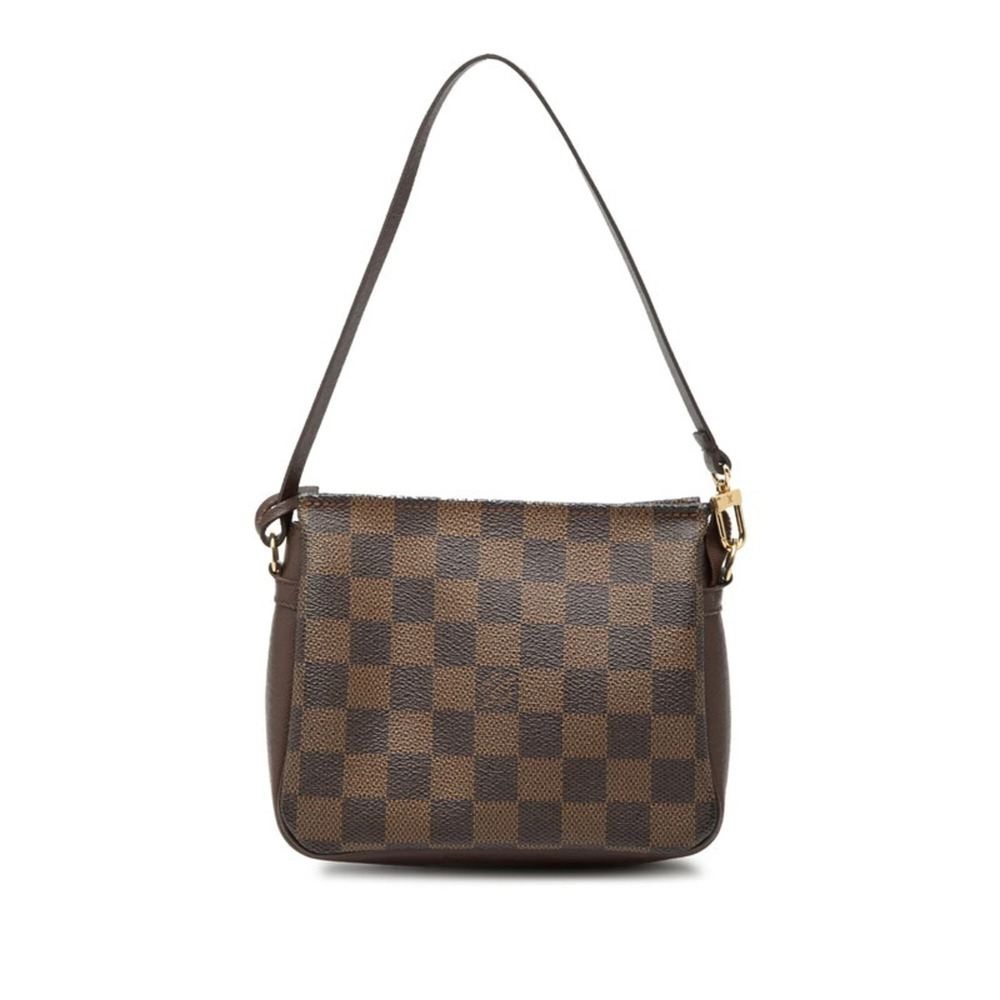 Louis Vuitton Damier Trousse Makeup Handbag N51982 Brown Leather Women's LOUI...